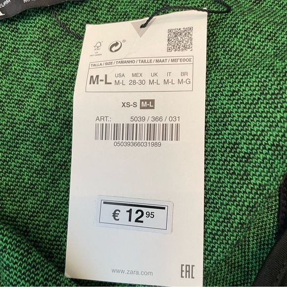 Zara Crop Top Womens M/L Jacquard Festival Sunny Grunge Punk Goth Y2K Party - Picture 10 of 10